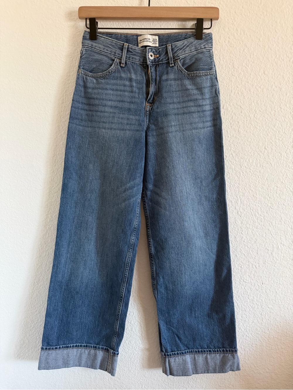 abercrombie kids high rise ultra wide leg jeans